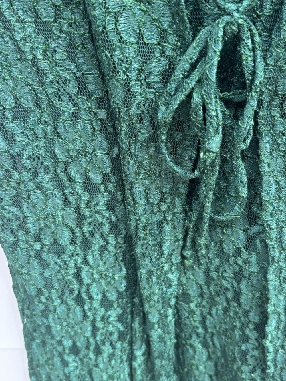 Vintage 90s All That Jazz Lace Short Sleeve Green mini Dress Grunge Fairycore - Picture 6 of 8